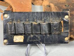 Group Lot Early Western Holsters Tooled Leather Some Signed