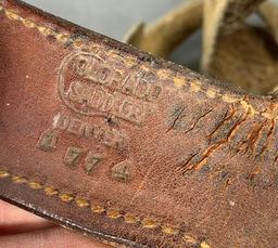 Group Lot Early Western Holsters Tooled Leather Some Signed