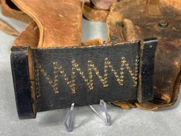 Group Lot Early Western Holsters Tooled Leather Some Signed