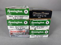 6 Boxes 380 Auto Pistol Ammo 300 Rounds Total