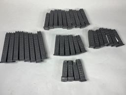 Large Lot 35 Total Glock Magazines 40 S&W & 9 mm