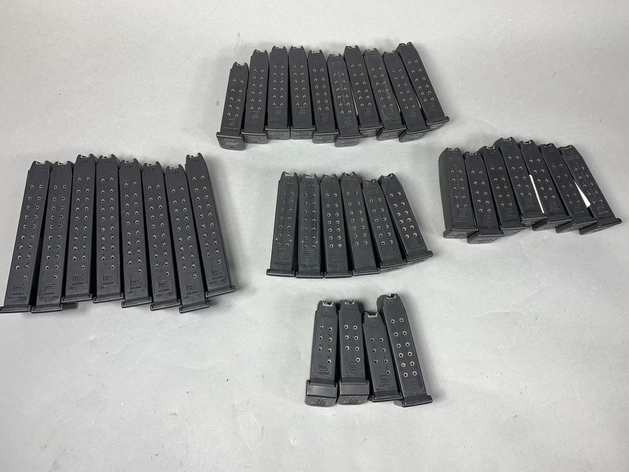 Large Lot 35 Total Glock Magazines 40 S&W & 9 mm