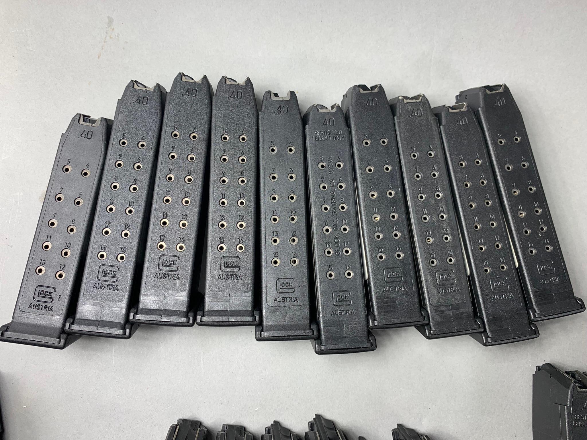 Large Lot 35 Total Glock Magazines 40 S&W & 9 mm