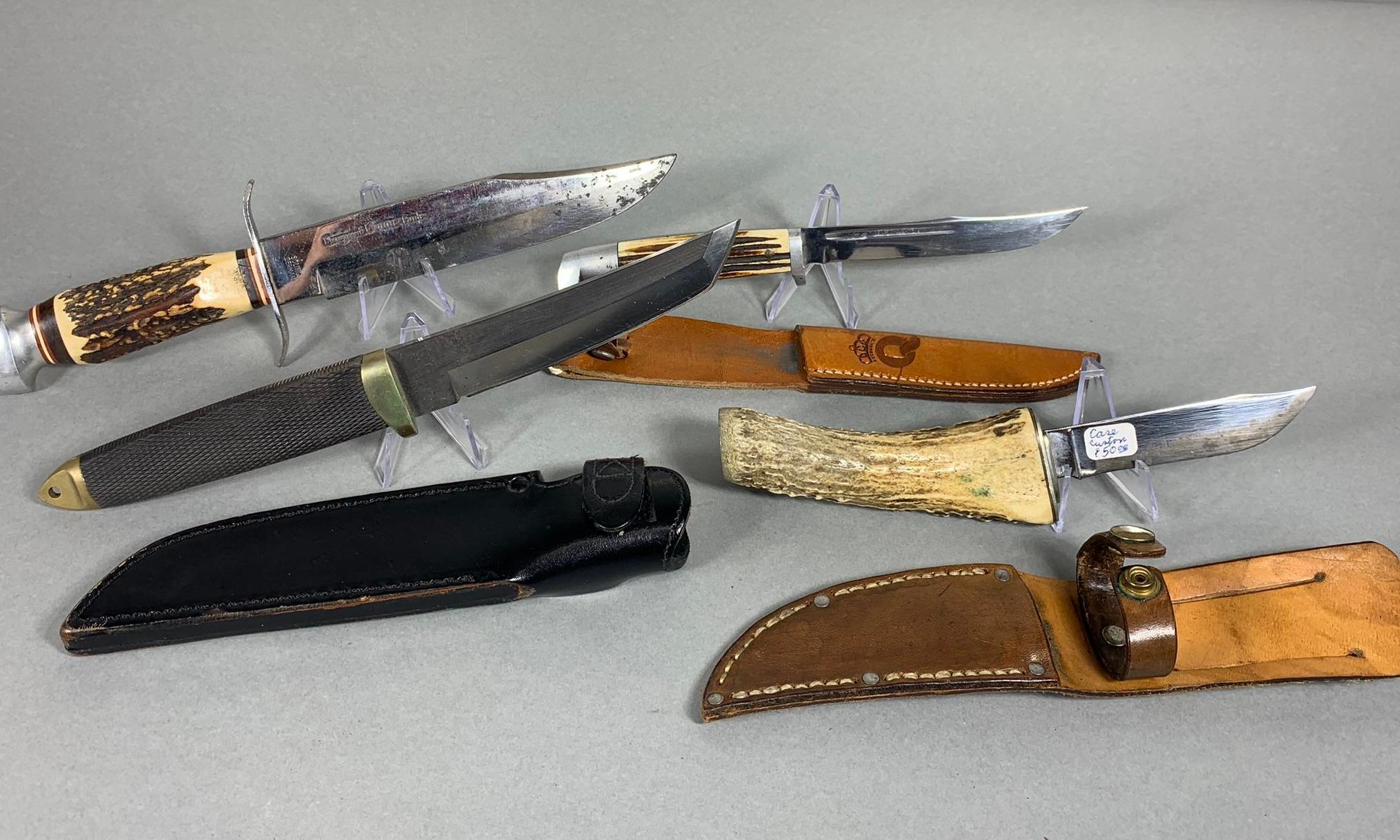 Group Lot of Assorted Vintage Knives Including Case