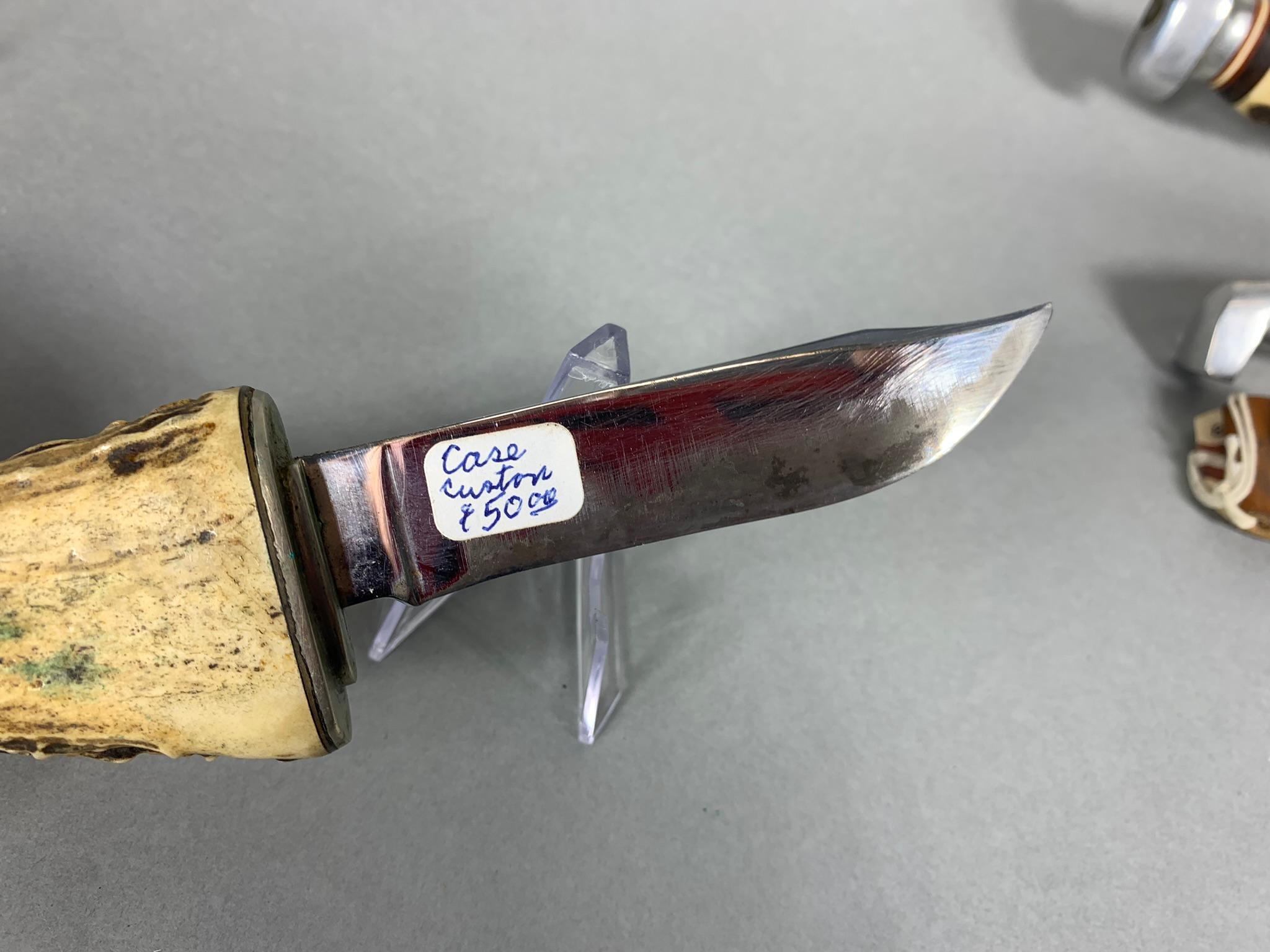 Group Lot of Assorted Vintage Knives Including Case