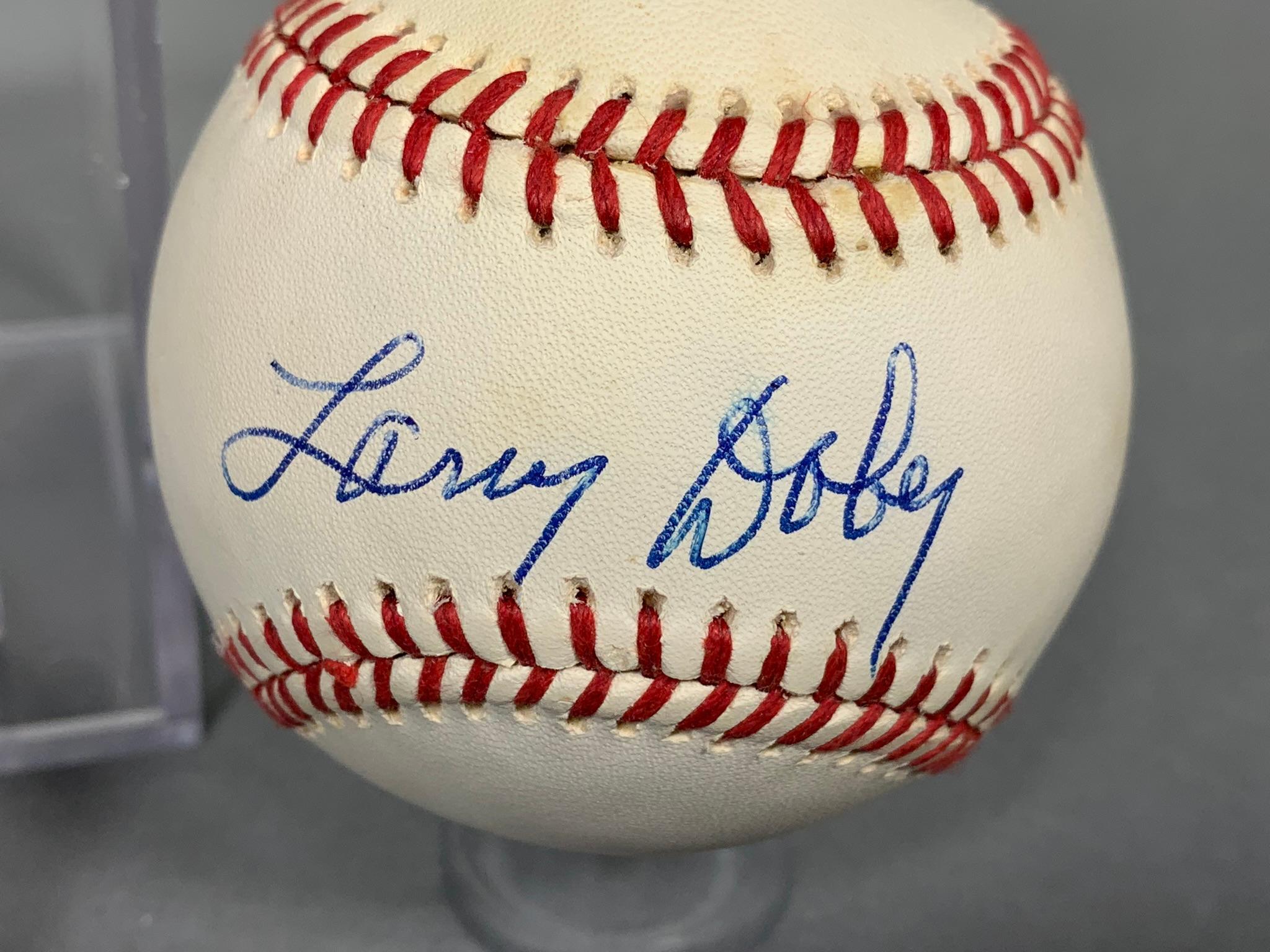 Larry Doby signed MLB baseball, JSA First African American in the AL