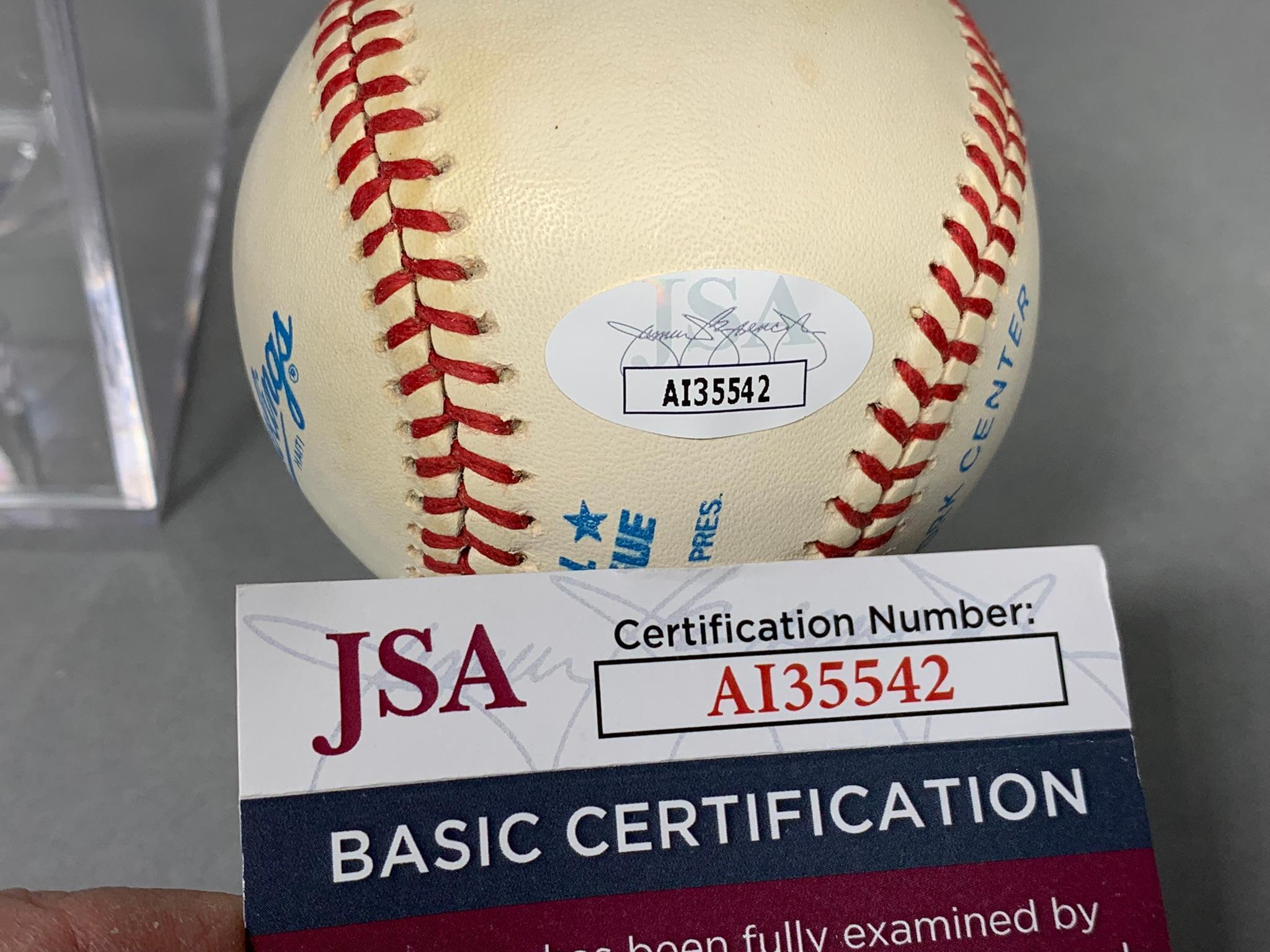 Larry Doby signed MLB baseball, JSA First African American in the AL