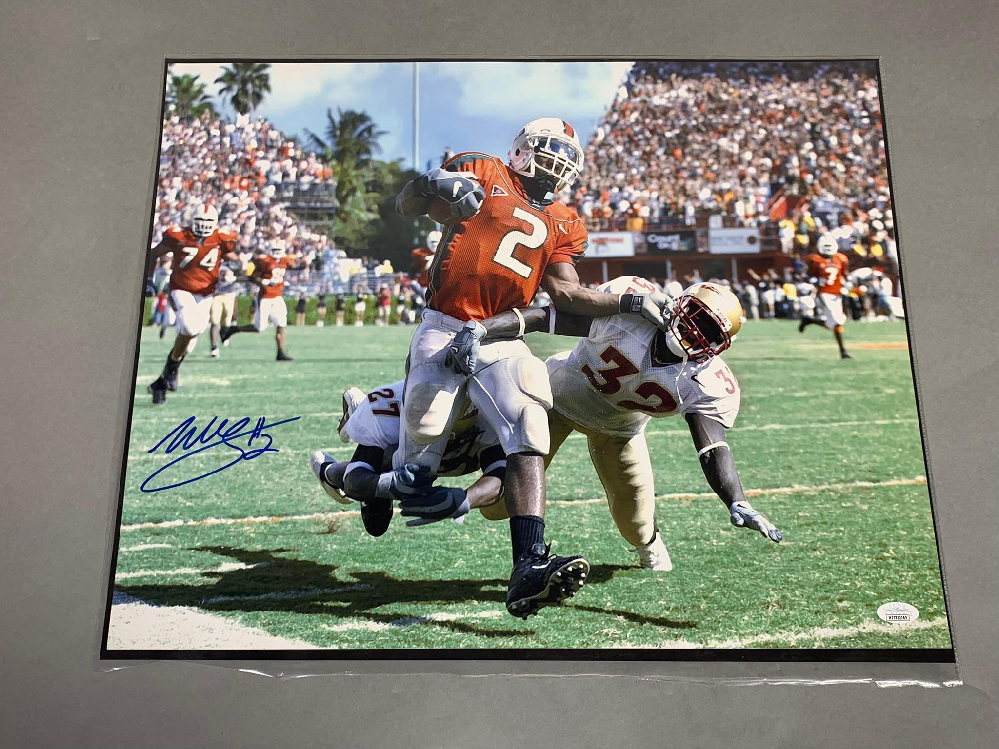 James Harrison, Willis McGahee color signed 16x20s, both JSA