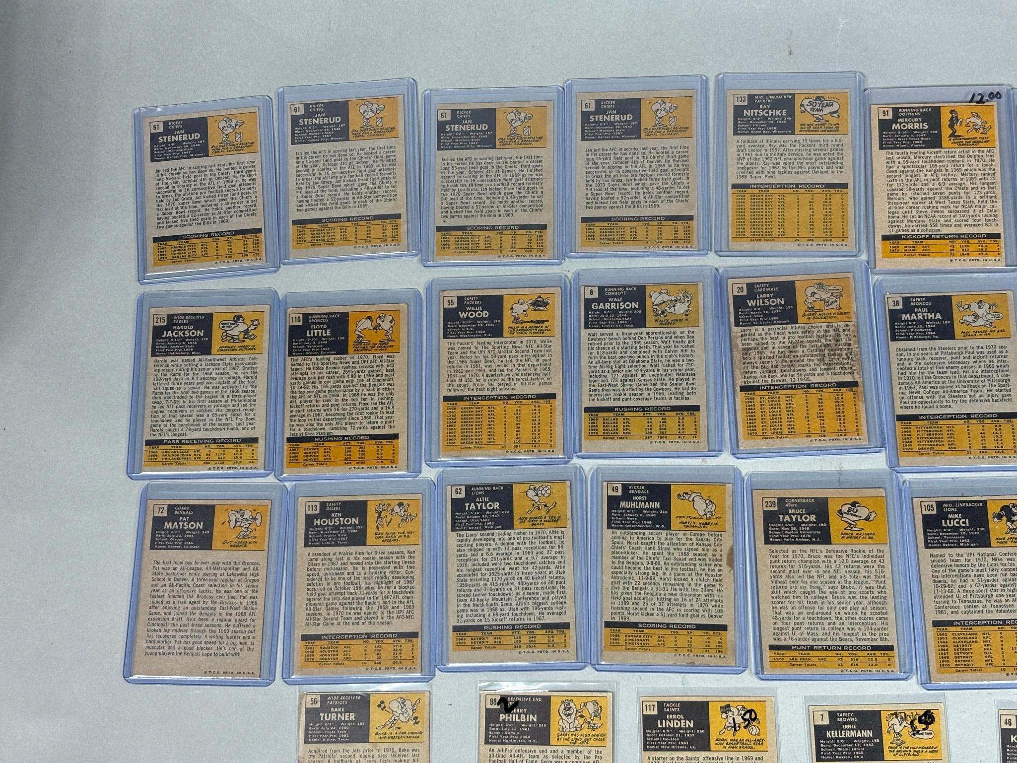 Group of 39 1971 Topps Football Cards Featuring Graded Alan Page
