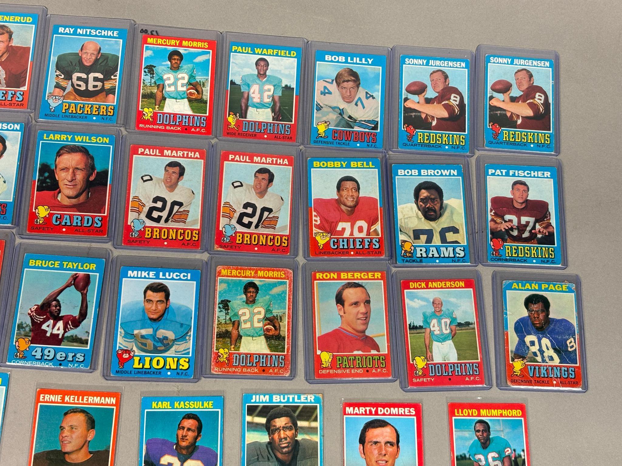 Group of 39 1971 Topps Football Cards Featuring Graded Alan Page