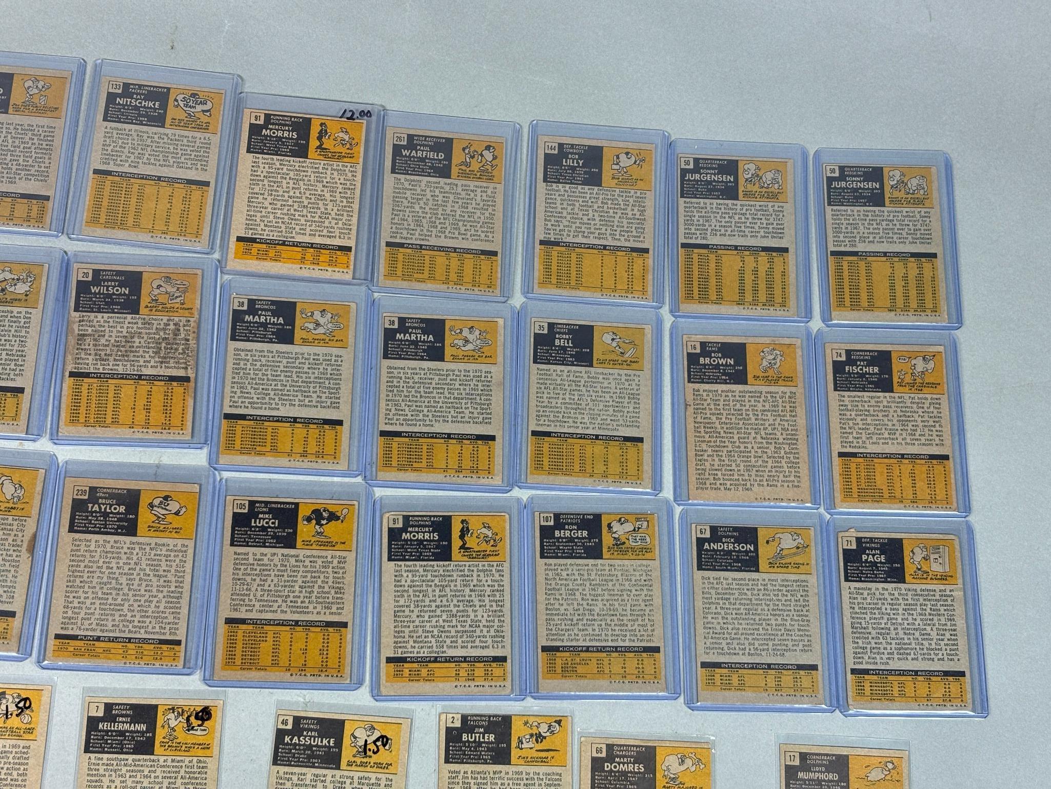 Group of 39 1971 Topps Football Cards Featuring Graded Alan Page