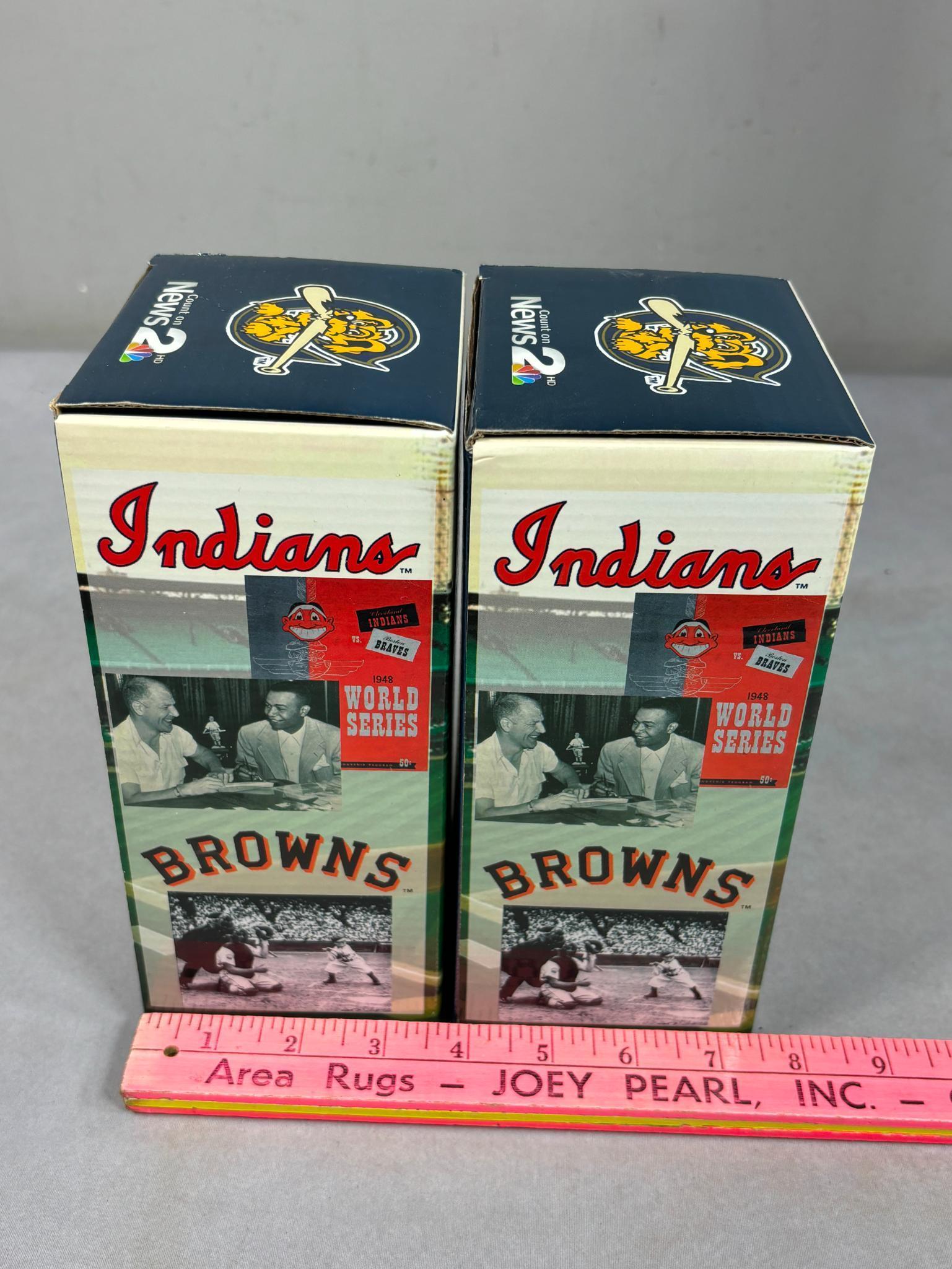 Group of Vintage Bobbleheads and Figures Veeck, Dunn, Owens, Frazier, and Banks