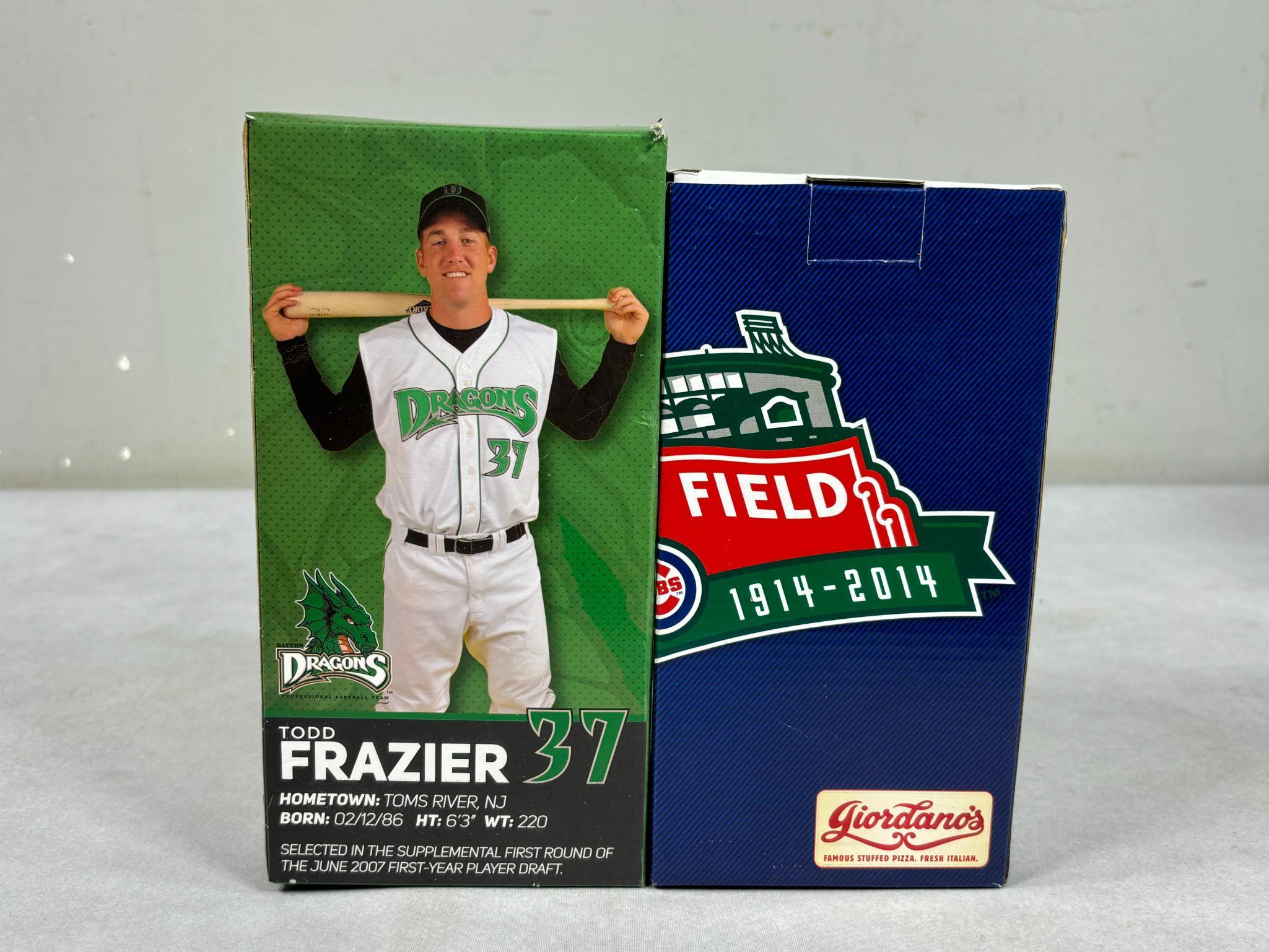 Group of Vintage Bobbleheads and Figures Veeck, Dunn, Owens, Frazier, and Banks
