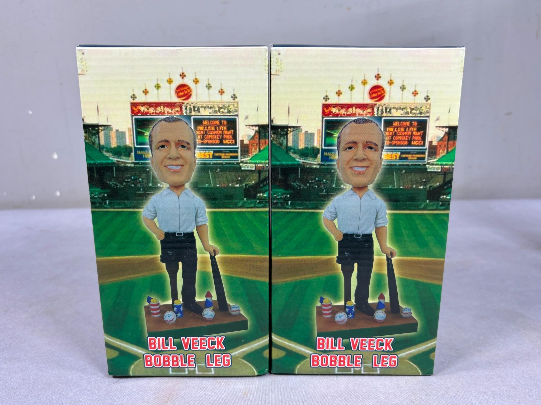 Group of Vintage Bobbleheads and Figures Veeck, Dunn, Owens, Frazier, and Banks