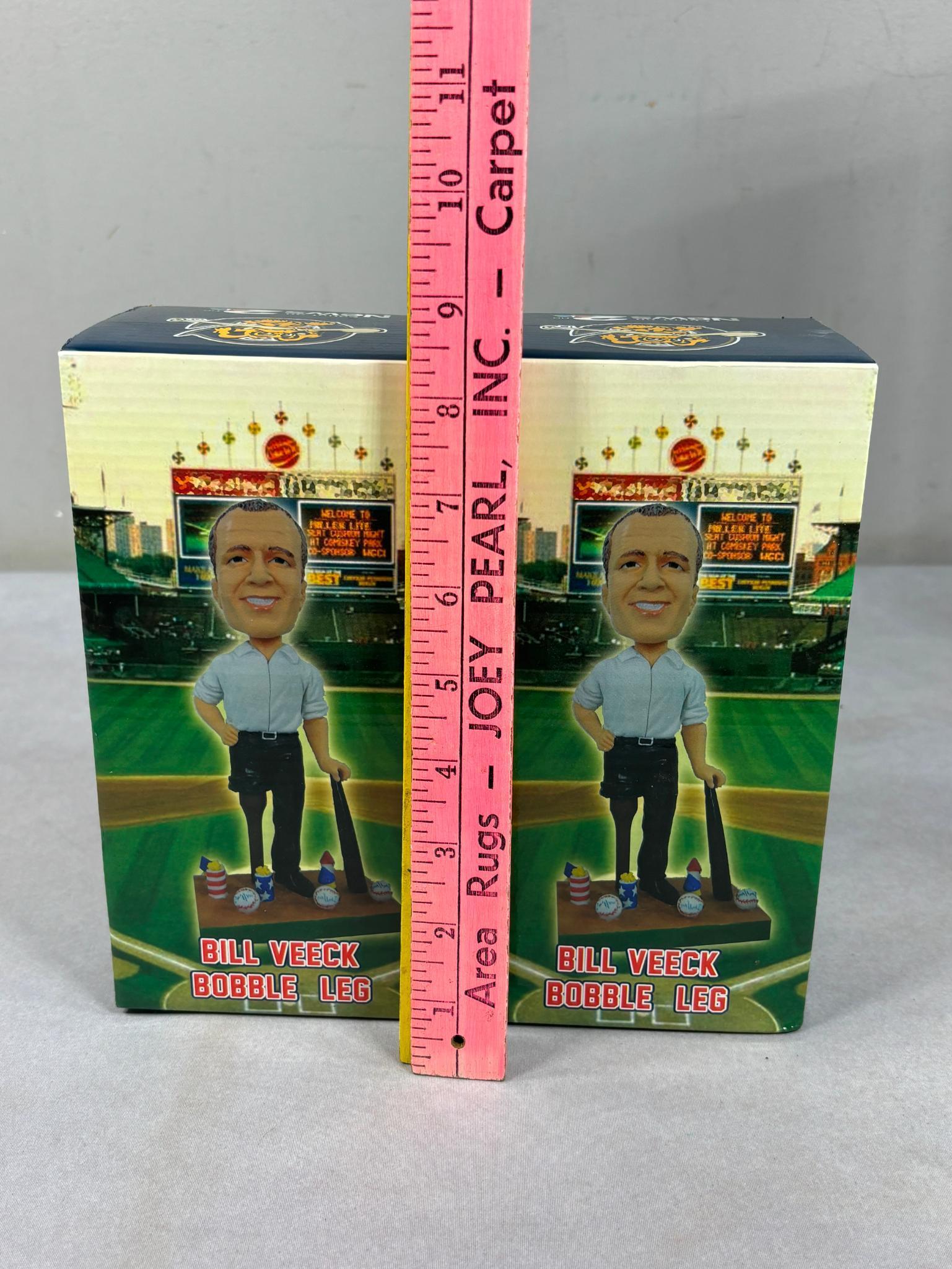 Group of Vintage Bobbleheads and Figures Veeck, Dunn, Owens, Frazier, and Banks