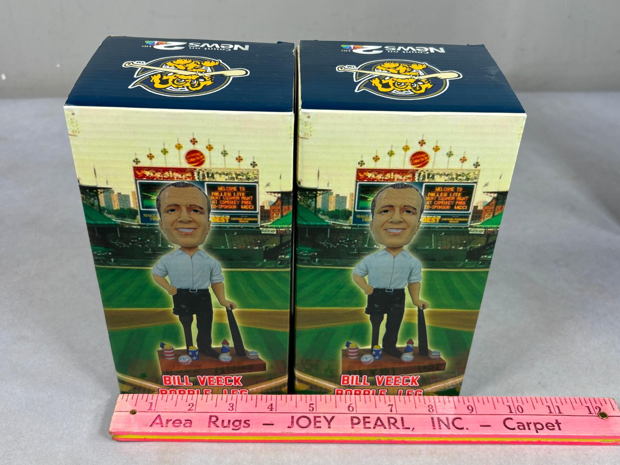 Group of Vintage Bobbleheads and Figures Veeck, Dunn, Owens, Frazier, and Banks