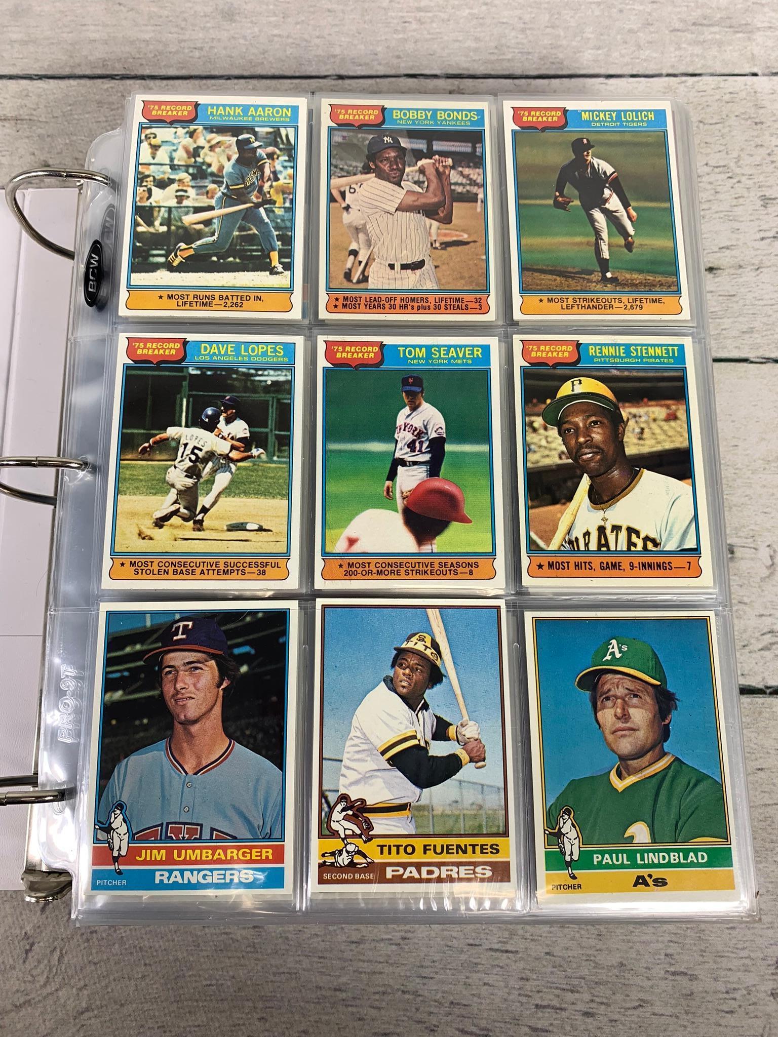 Binder of 1976 Topps Baseball Cards Complete Set