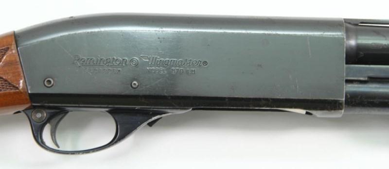 Remington, Model 870 LH Wingmaster, 20 ga, s/n S531985X, shotgun, brl length 27.75" slide action