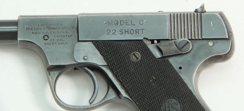 High Standard, Model C, .22 short, s/n 81850, pistol, brl length 6.75", semi auto