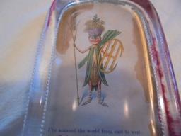 EARLY & RARE INTERNATIONAL HARVESTER ADVERTISING GLASS TRAY-7 1/4 INCHES LONG