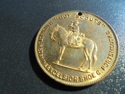 RARE BOY SCOUTS CLUB TOKEN WITH SWASTIKA FROM A SHOE COMPANY