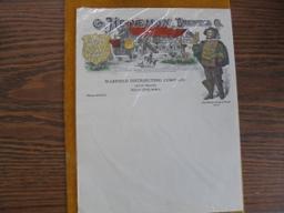 VINTAGE GRAPHIC "HEILEMAN BREWING" LETTER HEAD FROM WARFIELD DIST. COMPANY OF SIOUX CITY IOWA