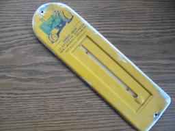 OLD JOHN DEERE THERMOMETER WITH TWO CYLINDER TRACTOR GRAPHIC-FADED OFF NUMBERS