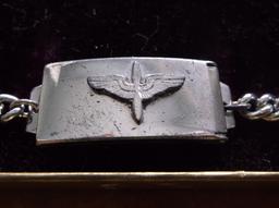 WORLD WAR TWO ERA "AIR CORP" STERLING BRACELET IN BOX