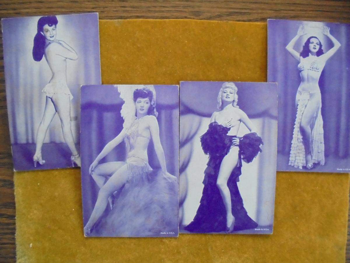 4 VINTAGE "GIRLY" POST CARDS-OLD AND NEVER USED