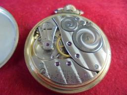 OLD ELGIN NATIONAL POCKET WATCH WITH A 17 JEWEL MOVEMENT-CLEAN AND RUNS-10K ROLLED GOLD PLATE  CASE