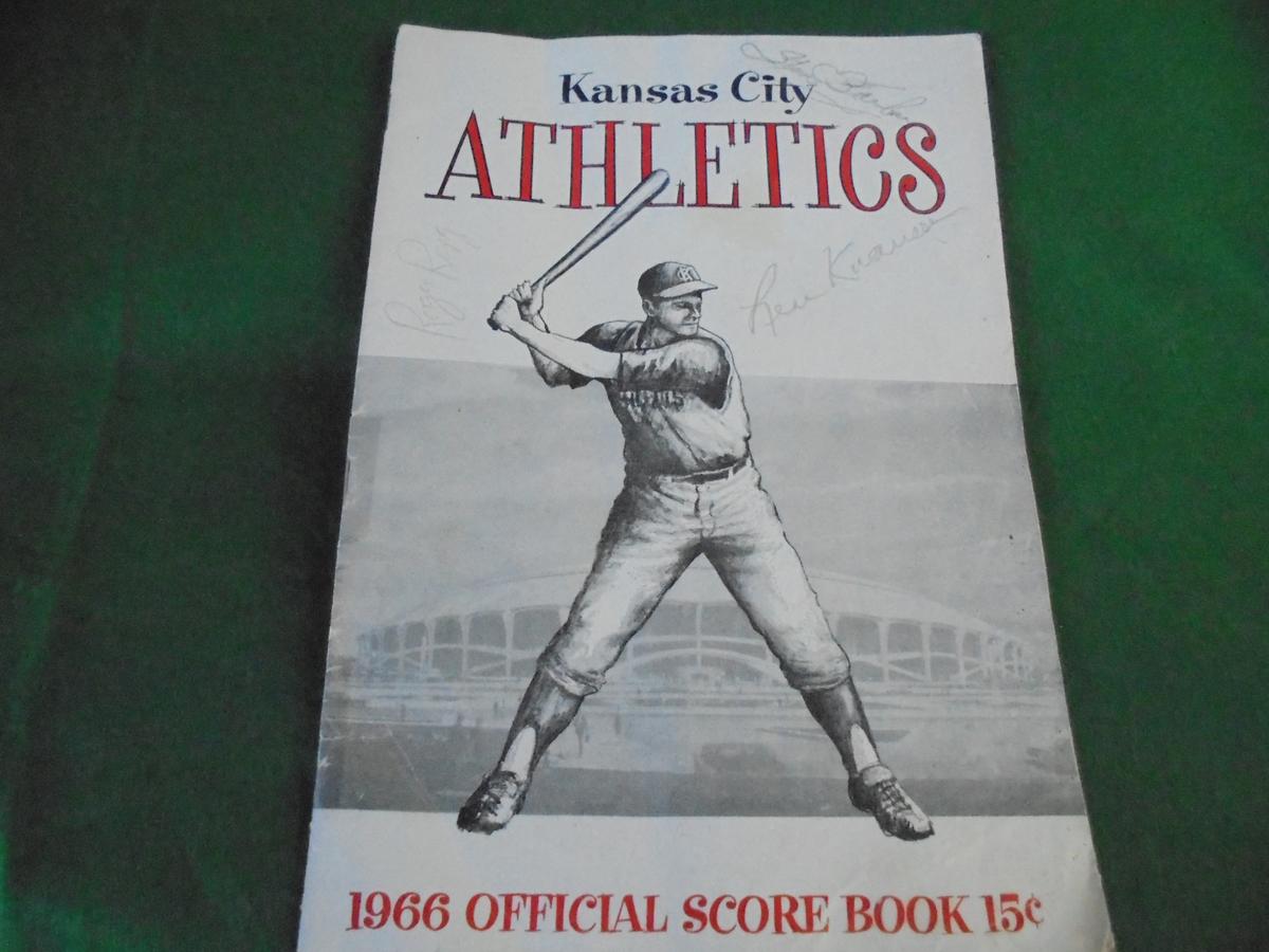 1966 KANSAS CITY ATHLETICS BASEBALL PROGRAM WITH SOME SIGNATURES