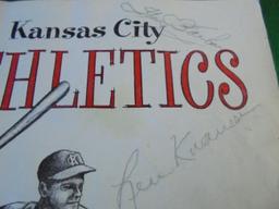 1966 KANSAS CITY ATHLETICS BASEBALL PROGRAM WITH SOME SIGNATURES