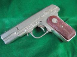 OLD CAST IRON TOY "ARMY 45" CAP GUN-QUITE CLEAN W/ SMALL CRACK