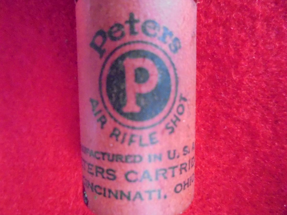 OLD TUBE OF "PETERS AIR RIFLE SHOT" STILL FULL