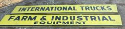 INTERNATIONAL FARM TRUCKS - ADVERTISING SIGN - 2 PIECE  - **NO SHIPPING**