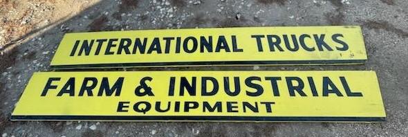 INTERNATIONAL FARM TRUCKS - ADVERTISING SIGN - 2 PIECE  - **NO SHIPPING**