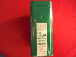 OLD METAL "SINCLAIR GASOLINE PUMP" COIN BANK-NICE GAS AND OIL ADVERTISIING