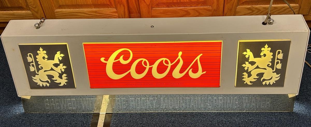 COORS BEER HANGING POOL TABLE LIGHT