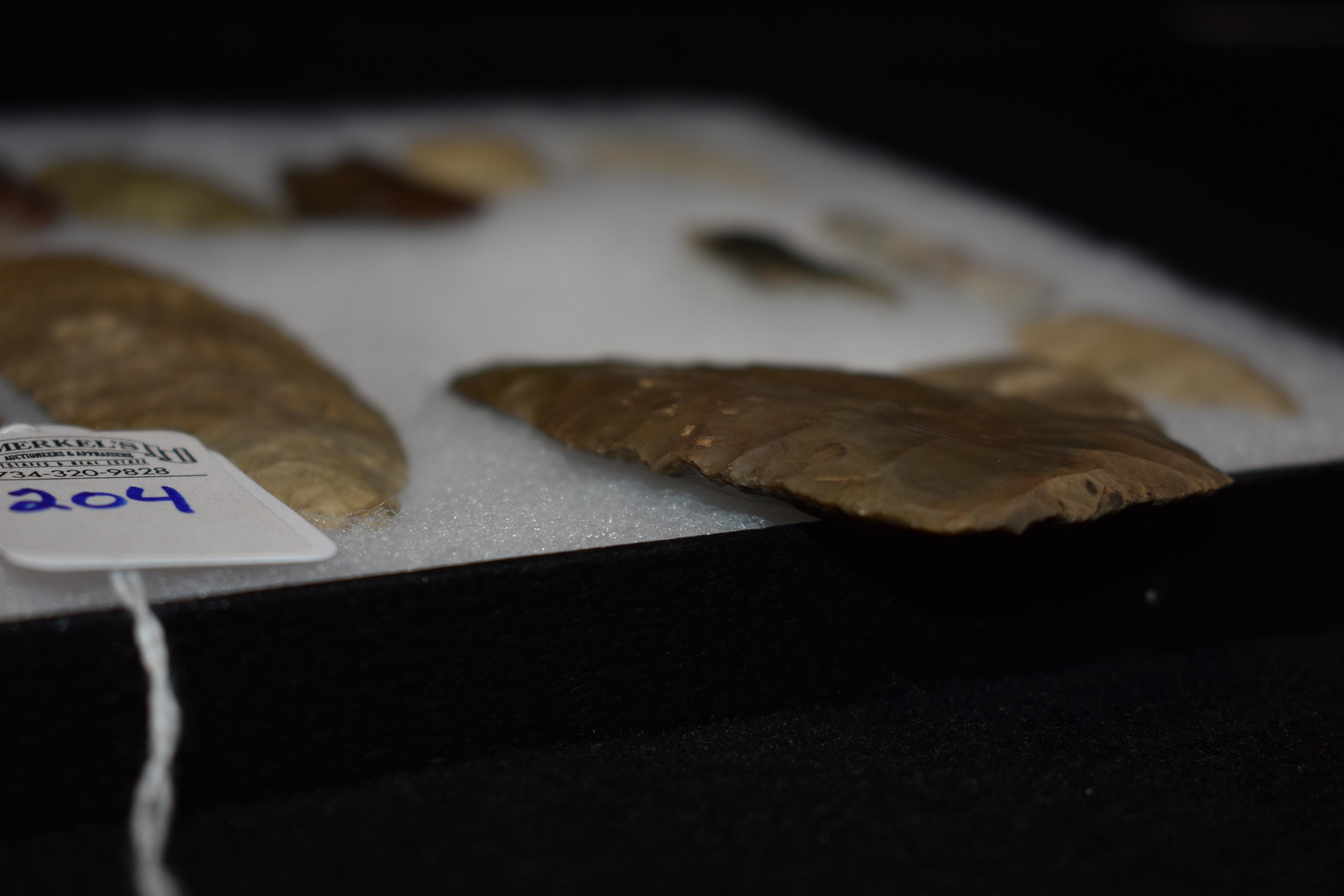 Frame of 20 Native American Arrowheads / Points (Mixed Origins)