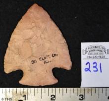 Large Early Native American Point (Found Madison Co. Illinois)