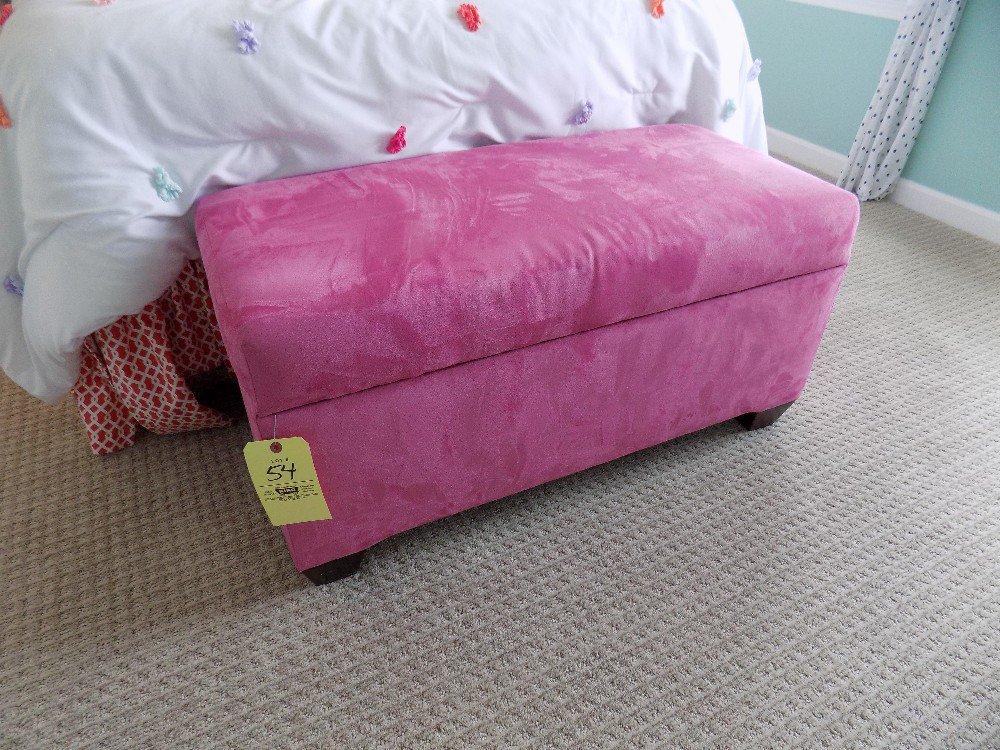 Pink upholstered bench