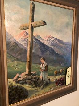 Oil on canvas original Claire S. Moe - 29.5" X 33.5" Frame