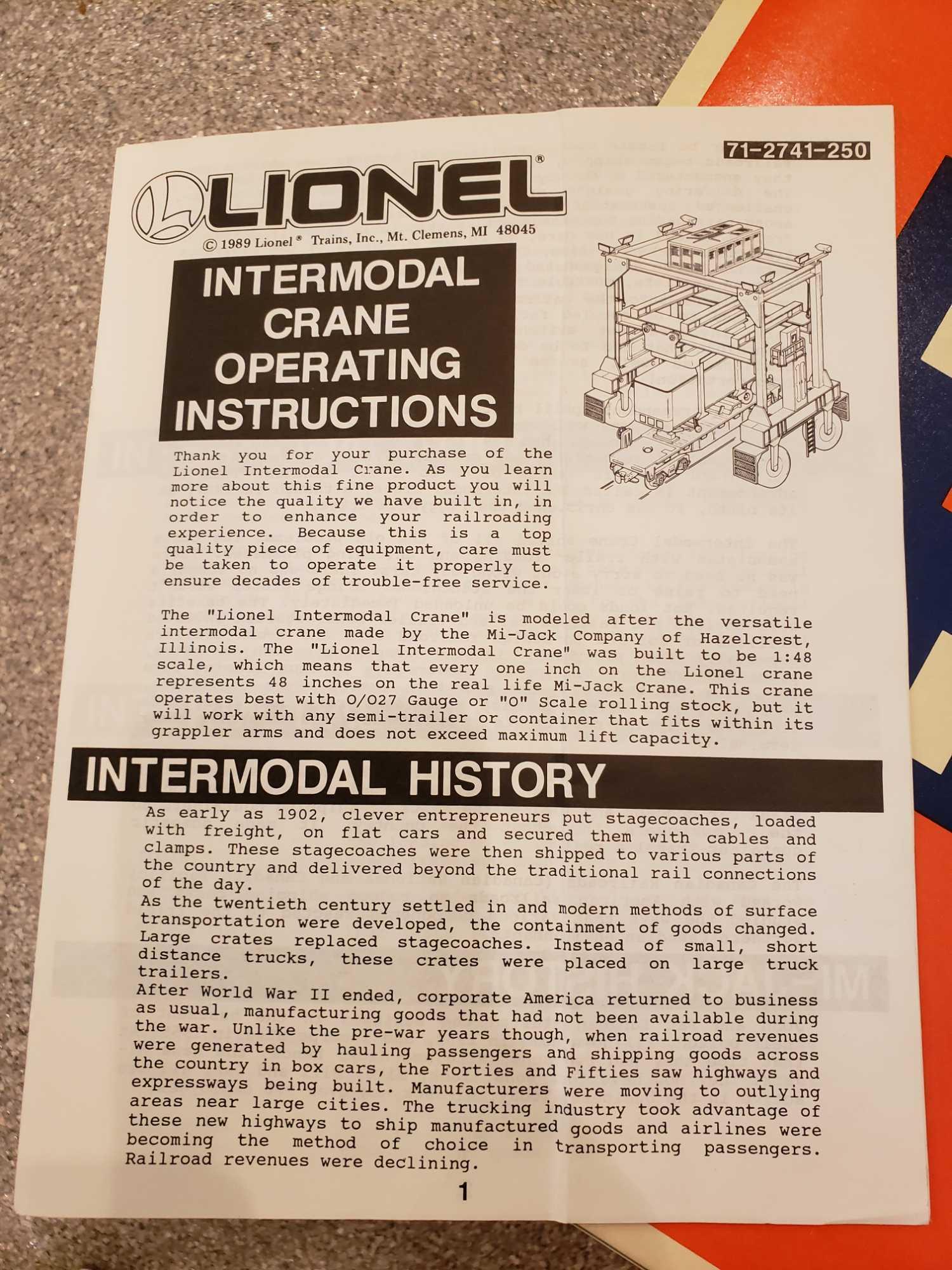 Lionel Intermodal Crane