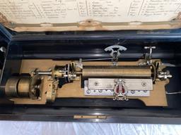 St. Croix Swiss cylinder music box, (3) good cylinders, each w/ (6) Aires, works fine!