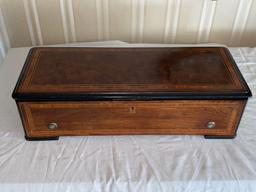Geneve cylinder music box with (8) Aires, inlaid cabinet