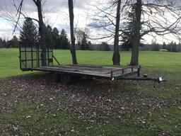 20 foot homemade tandem-axle trailer with drop gate