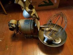 Contents of room, Hobart buffalo chopper, stock pot, hall tree, chairs, decor