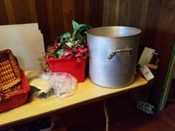 Contents of room, Hobart buffalo chopper, stock pot, hall tree, chairs, decor