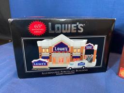 Porcelain Home Depot and Lowe's buildings