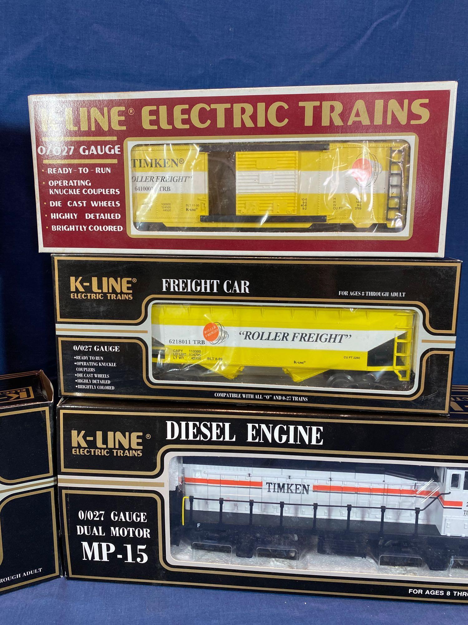K-Line Timken MP-15 Diesel engine, & Timken cars & caboose